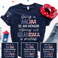 Being a Mom is an Honor, Being a Grandma is Priceless T Shirt, Patriotic American Flag Design, Custom Gift for Mom and Grandma