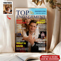 Personalized Engagement Magazine Cover Poster - Gift For Couple