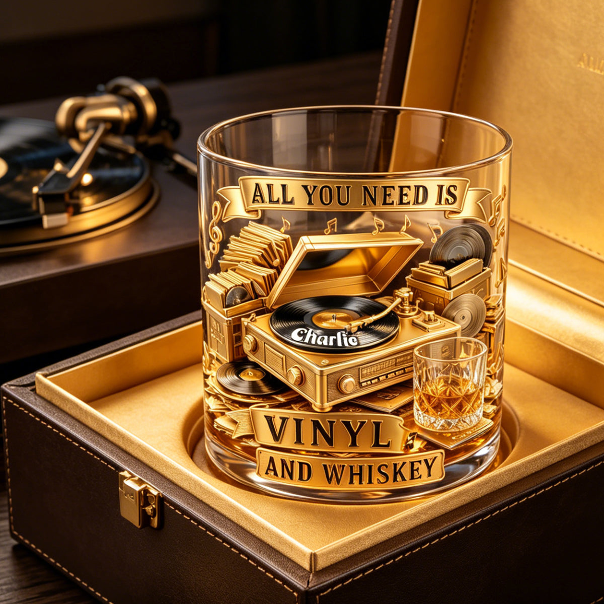 Soul-stirring Vinyl Record Round Glass, Personalized Gifts For Drinking & Vinyl Record Lovers
