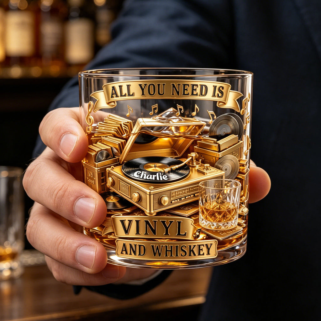 Soul-stirring Vinyl Record Round Glass, Personalized Gifts For Drinking & Vinyl Record Lovers