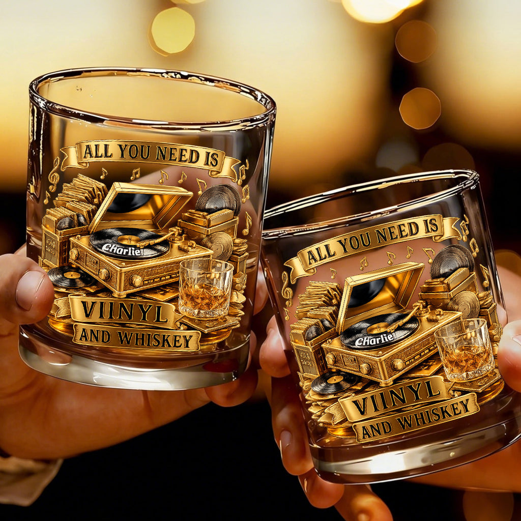Soul-stirring Vinyl Record Round Glass, Personalized Gifts For Drinking & Vinyl Record Lovers