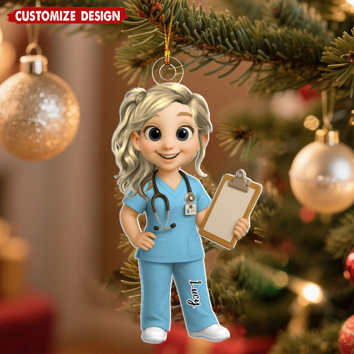 To My Favorite Nurse Personalized Christmas Ornament - Christmas Gift For Nurse