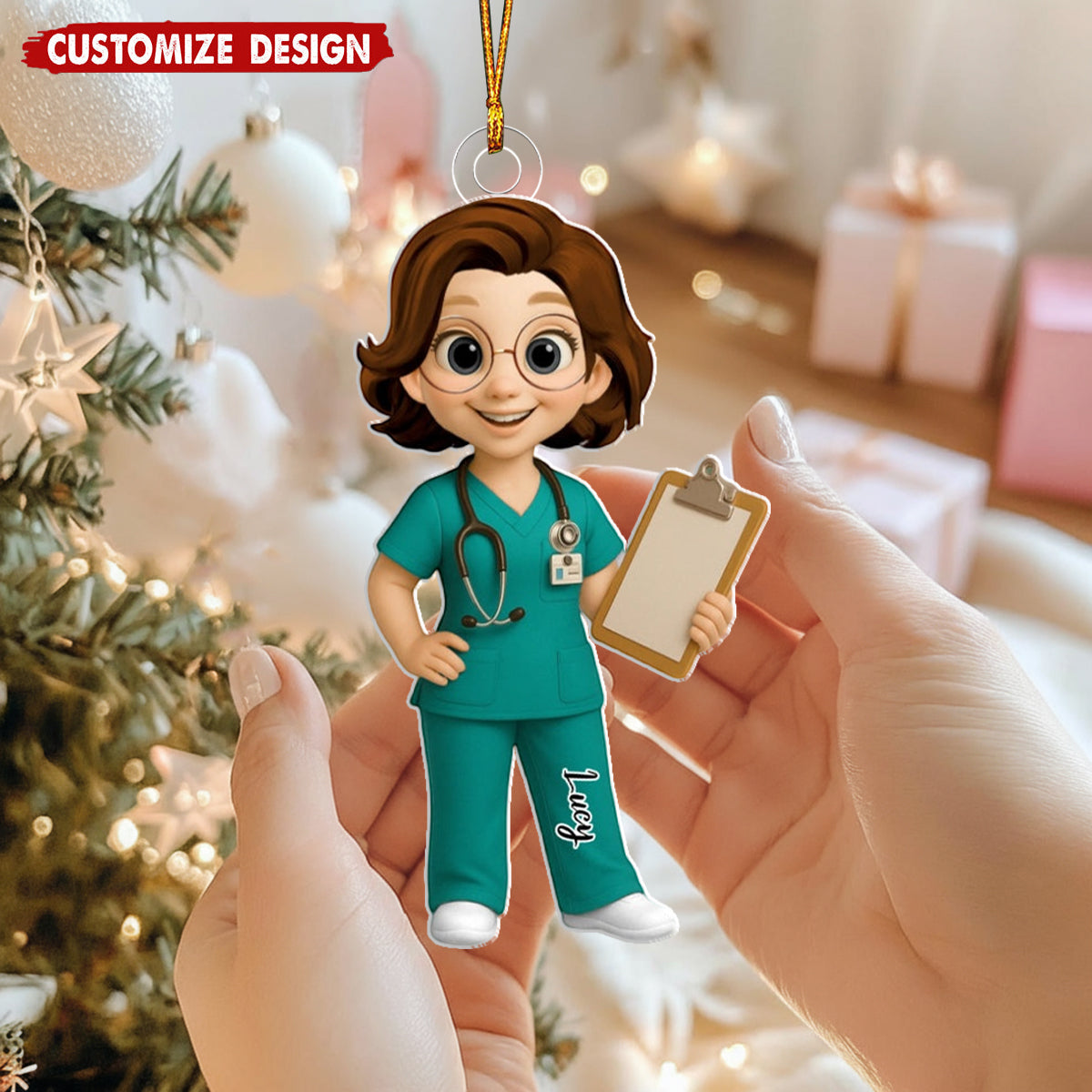 To My Favorite Nurse Personalized Christmas Ornament - Christmas Gift For Nurse