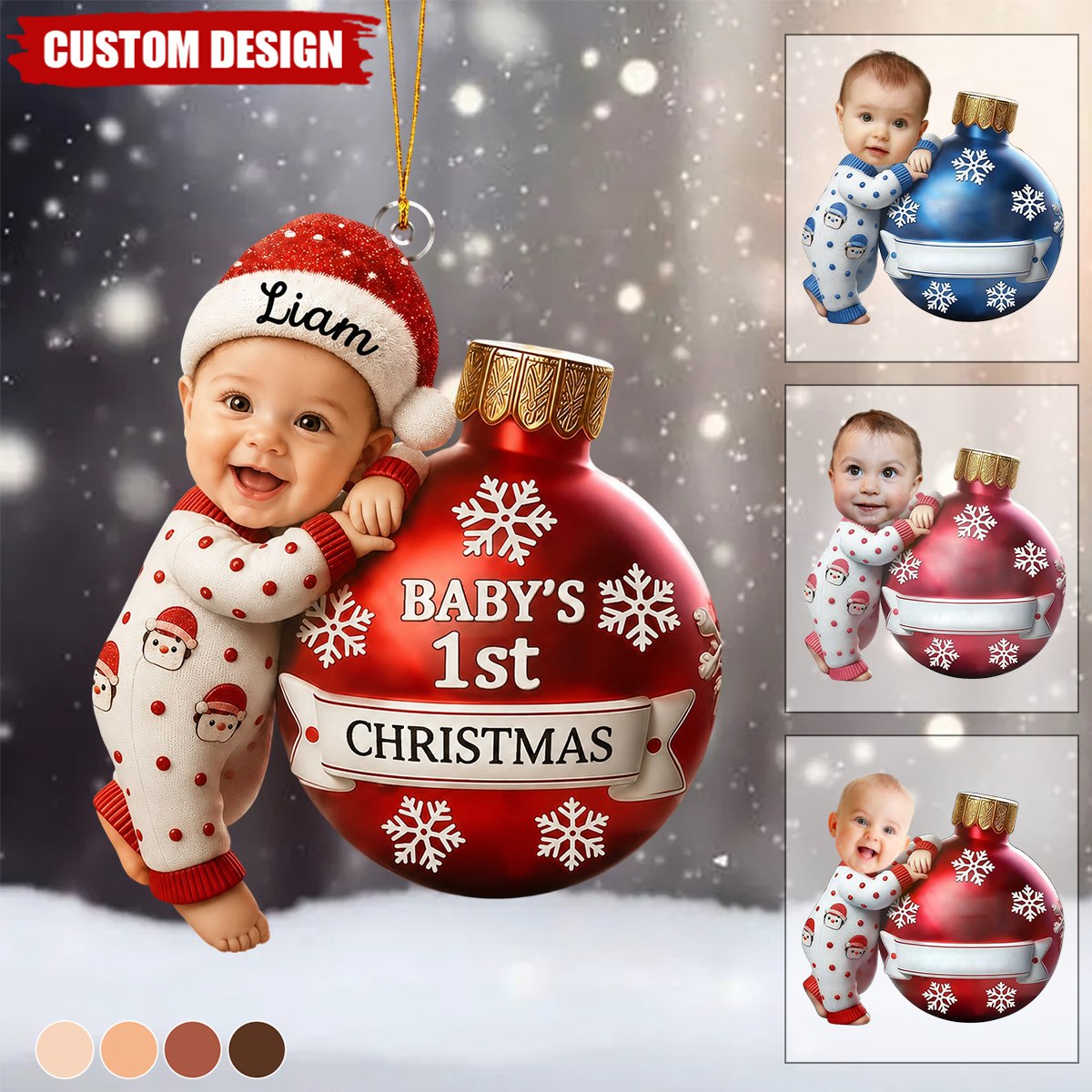 Personalized Baby Ornament, Baby First Christmas Ornament