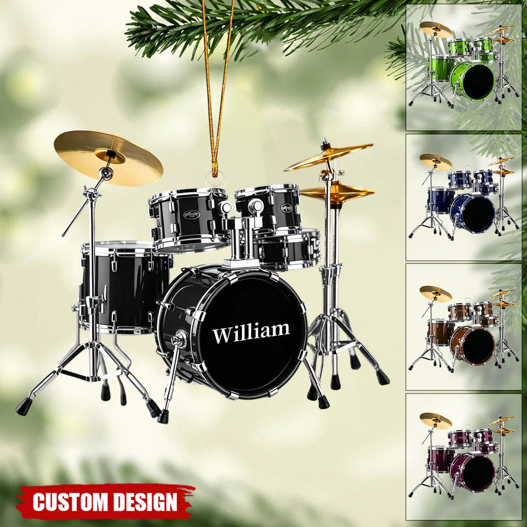 Personalized Drum Set Ornament - Drummer Gift, Music Lover Gift
