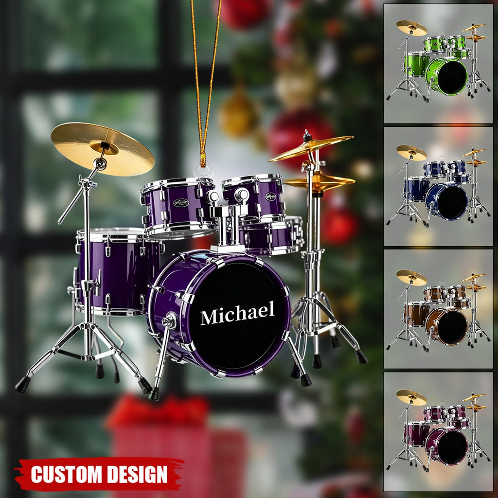 Personalized Drum Set Ornament - Drummer Gift, Music Lover Gift