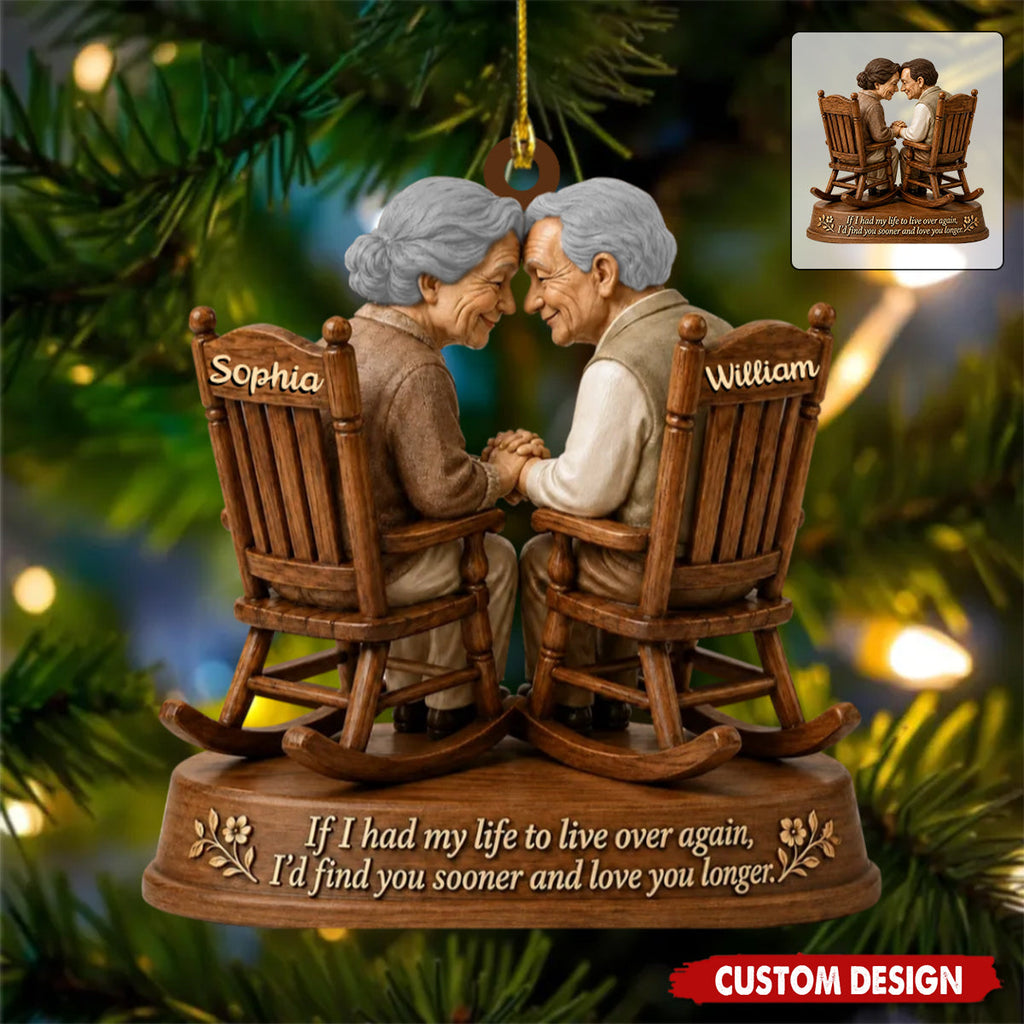 If I Had My Life to Live Again Growing Old Couple - Personalized Wooden Ornament