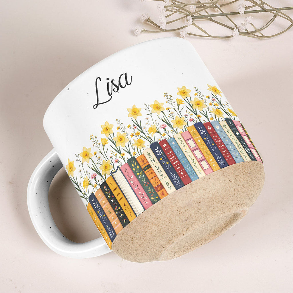 Custom Name & Birthflower For Book Lovers, Book Clubs - Personalized Mug