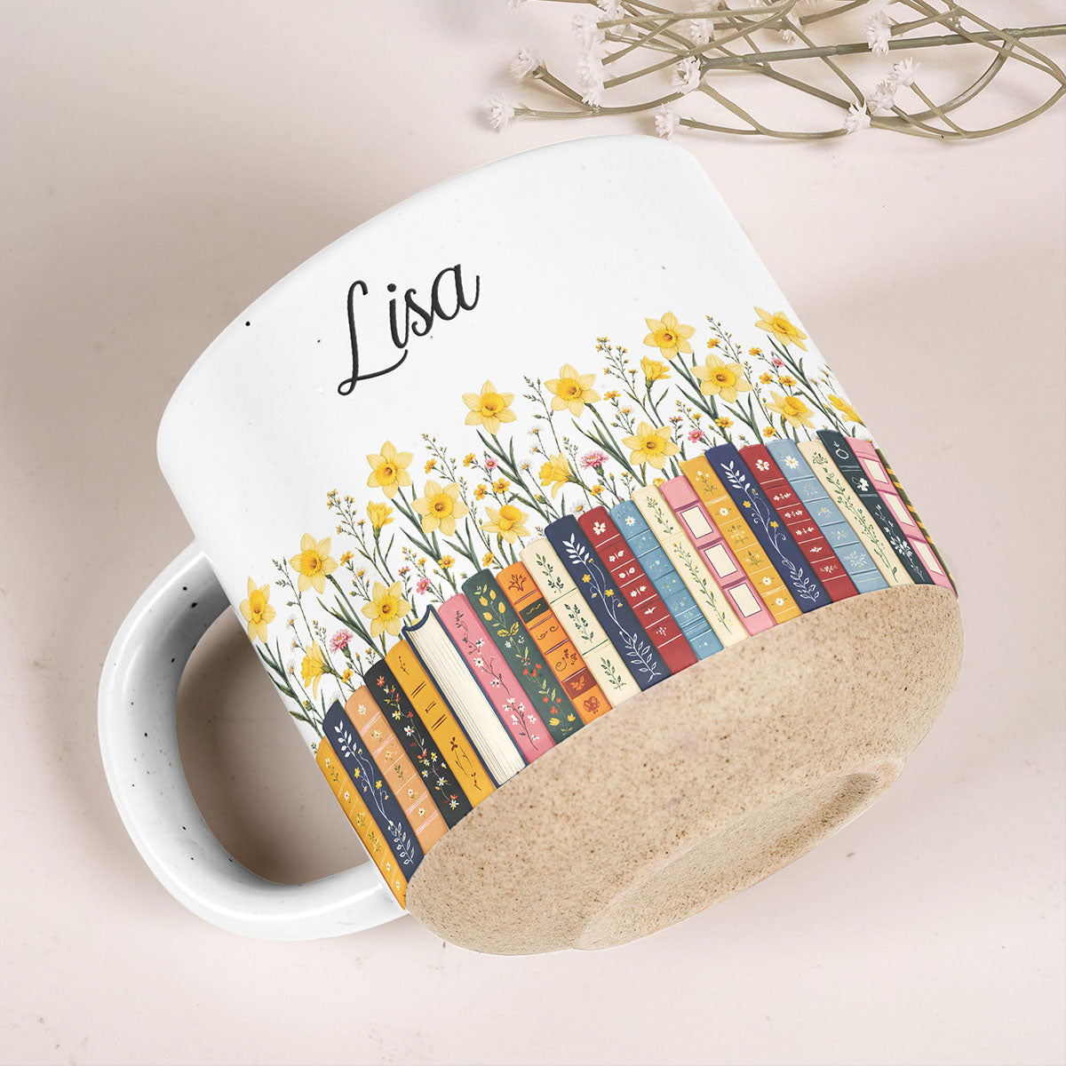Custom Name & Birthflower For Book Lovers, Book Clubs - Personalized Mug