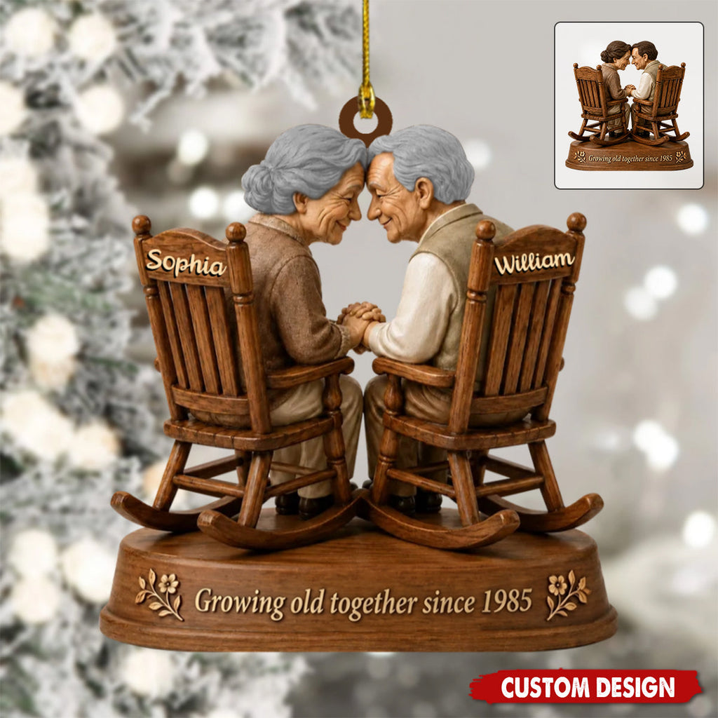 If I Had My Life to Live Again Growing Old Couple - Personalized Wooden Ornament