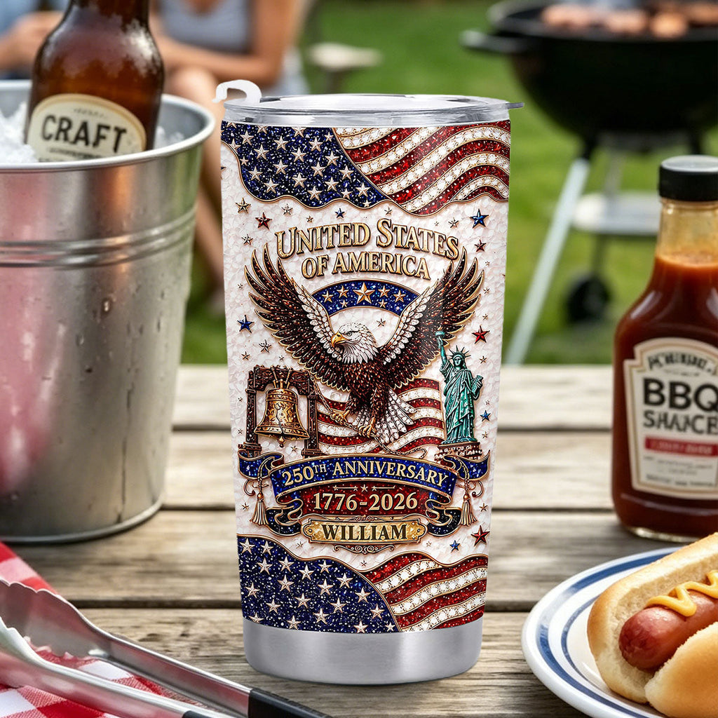 United States Of America 250th Anniversary Tumbler, Gift For Patriots