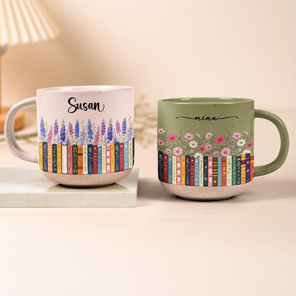 Custom Name & Birthflower For Book Lovers, Book Clubs - Personalized Mug