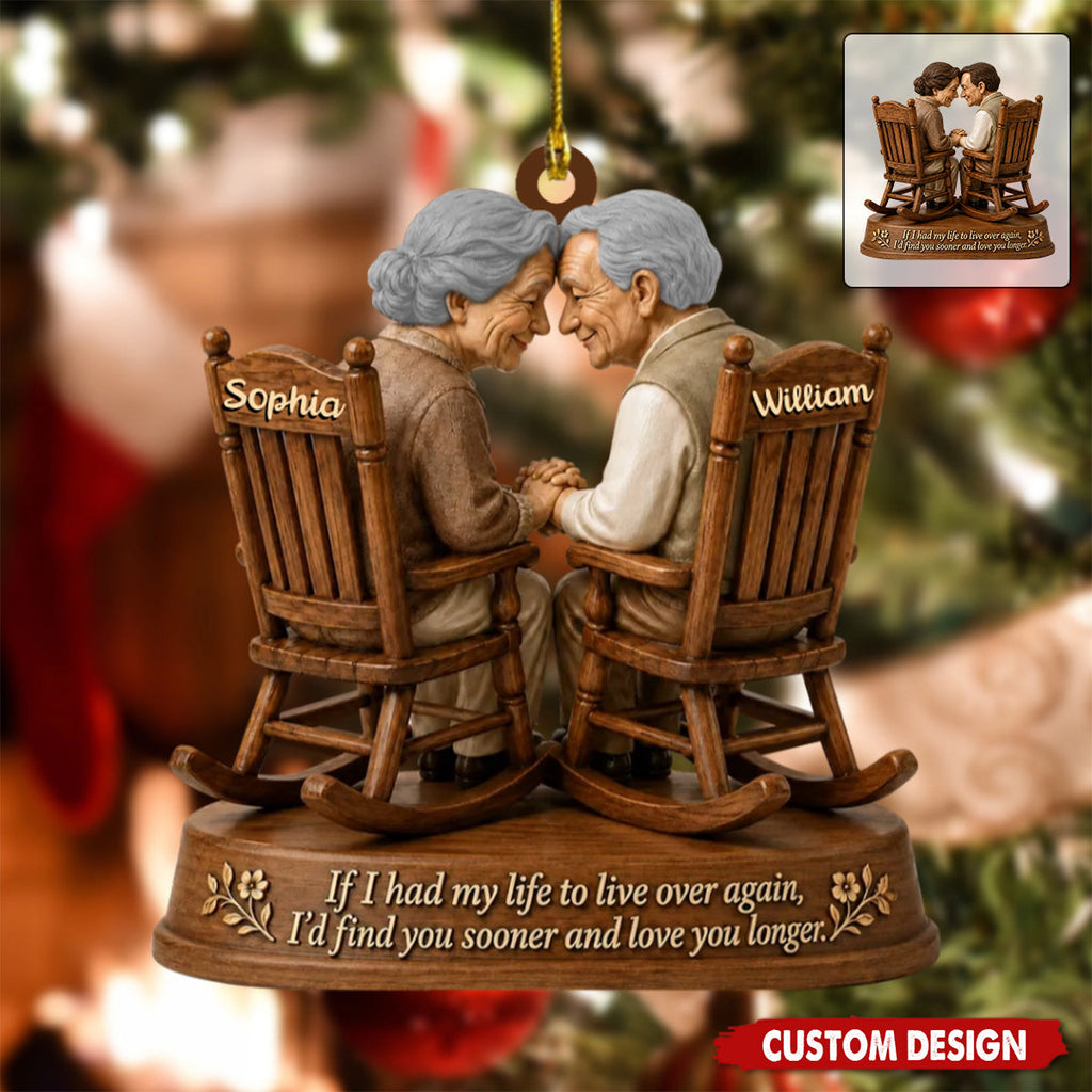 If I Had My Life to Live Again Growing Old Couple - Personalized Wooden Ornament