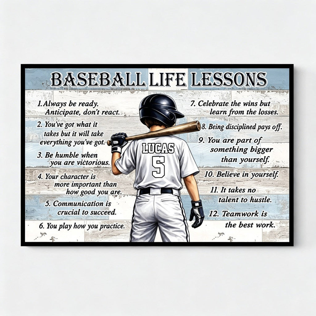 Personalized Baseball & Softball Life Lessons Poster - Gift for Sports Families