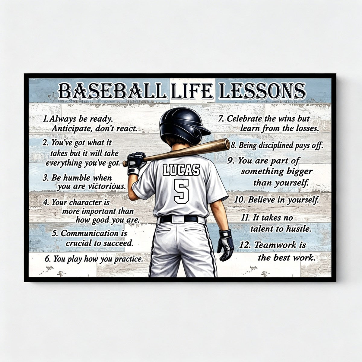 Personalized Baseball & Softball Life Lessons Poster - Gift for Sports Families