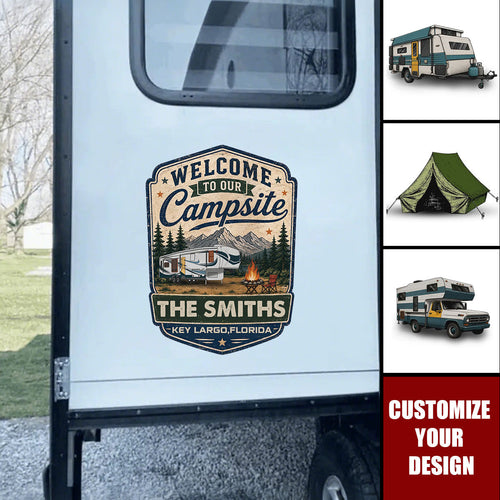 Custom Camper Sticker with Name & Location - Personalized Adventures RV Decal - Sleep Under The Stars