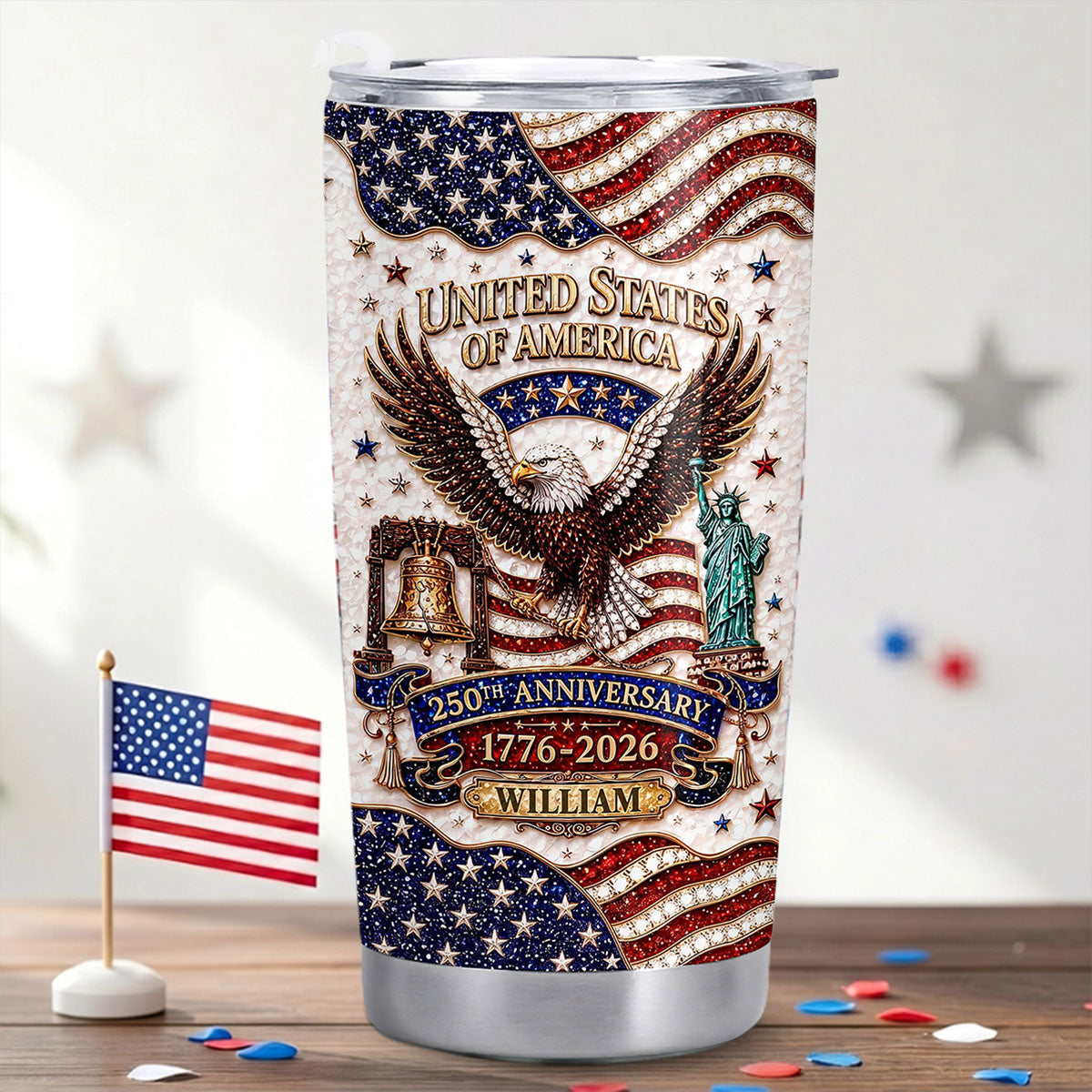 United States Of America 250th Anniversary Tumbler, Gift For Patriots
