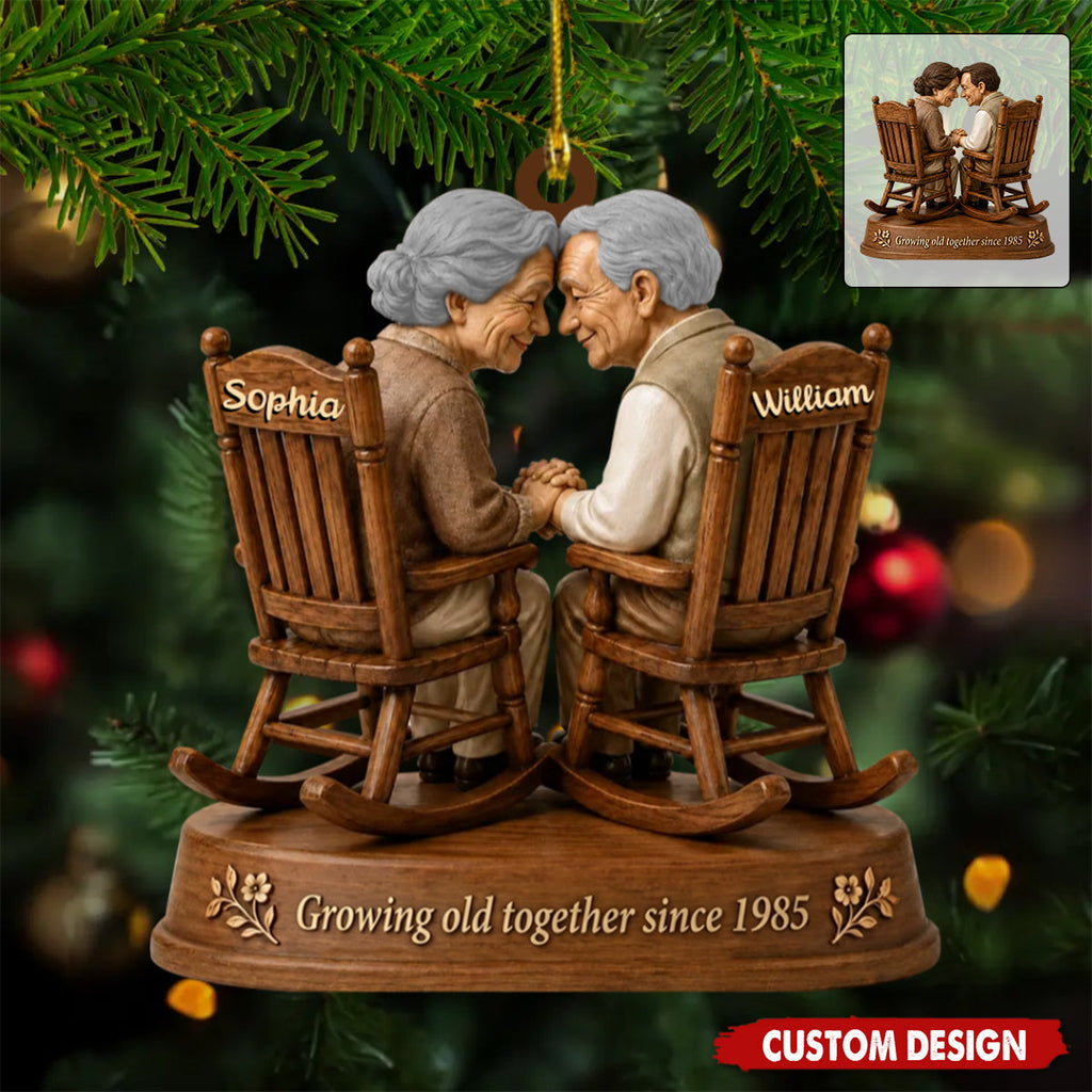 If I Had My Life to Live Again Growing Old Couple - Personalized Wooden Ornament