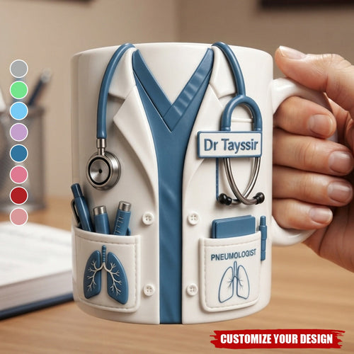 Celebrate Your Favorite Doctor With This Custom White Coat Design, Personalized Coffee Mug, Gift For Medical Professionals