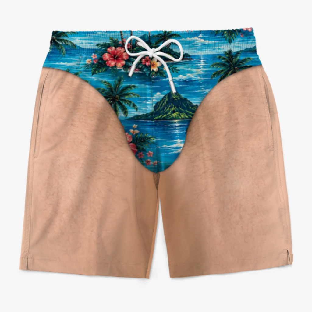 Personalized Funny Men Swim Trunks - Summer Vacation And Travel Gifts For Men - Looking Good Naturally