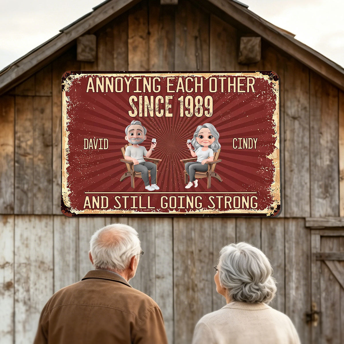 Custom Home Decor Metal Sign - Personalized Anniversary Wedding Gifts For Husband And Wife - Still Going Strong Humor