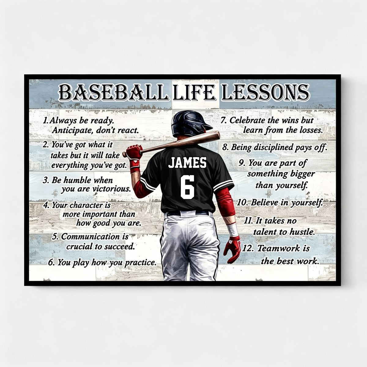 Personalized Baseball & Softball Life Lessons Poster - Gift for Sports Families
