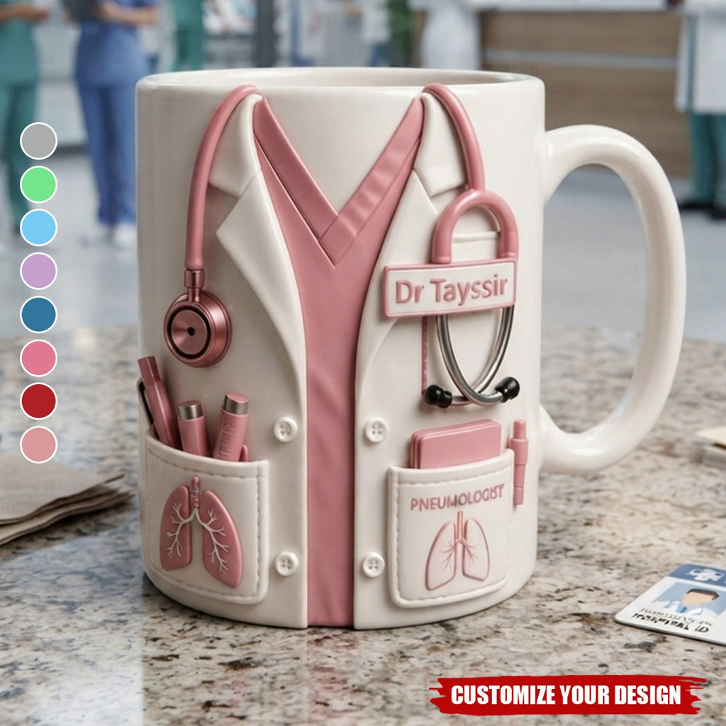 Celebrate Your Favorite Doctor With This Custom White Coat Design, Personalized Coffee Mug, Gift For Medical Professionals