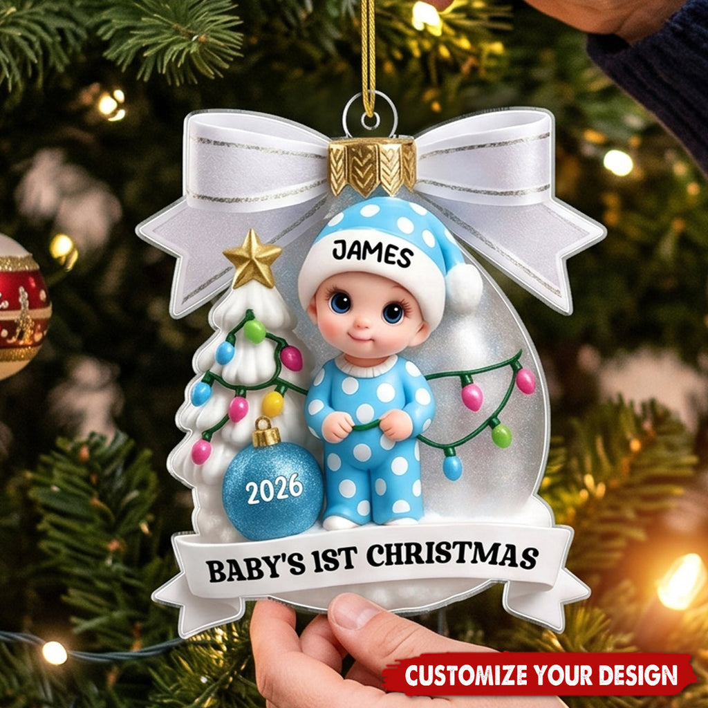 Personalized First Christmas Ornaments for Newborns - Baby's 1st Christmas Ornament