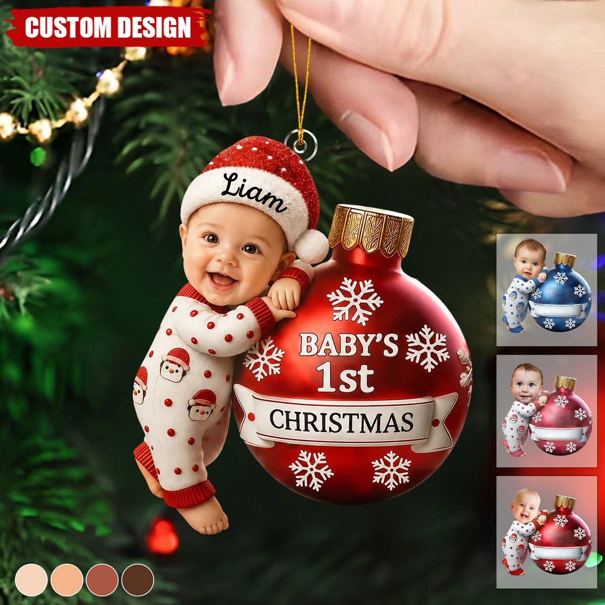 Personalized Baby Ornament, Baby First Christmas Ornament