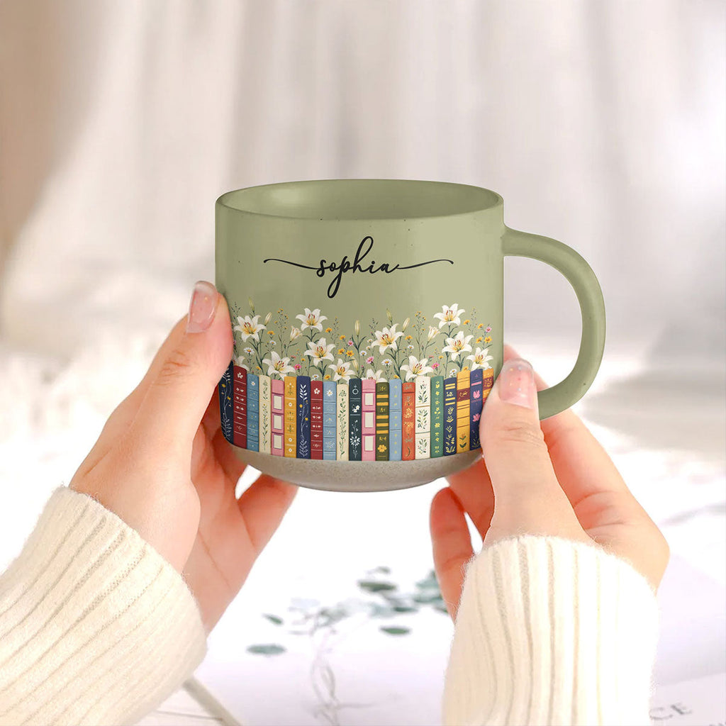 Custom Name & Birthflower For Book Lovers, Book Clubs - Personalized Mug