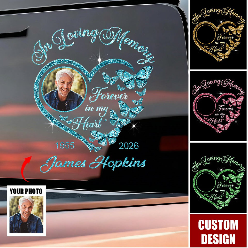 Personalized Forever In My Heart Car Window Decal Sticker