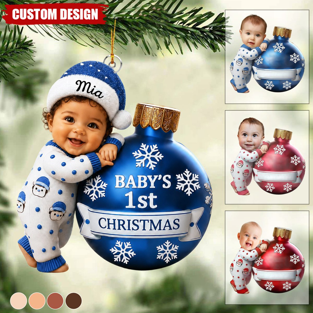 Personalized Baby Ornament, Baby First Christmas Ornament