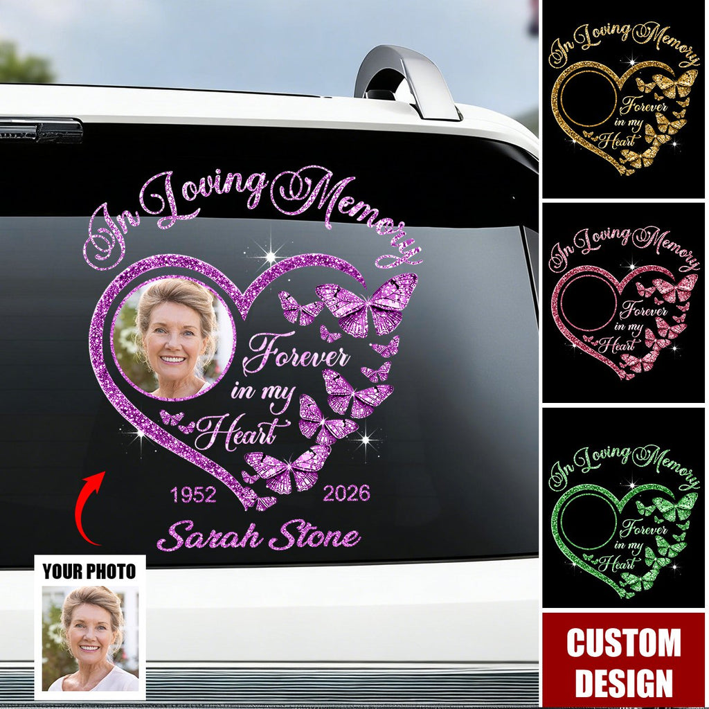 Personalized Forever In My Heart Car Window Decal Sticker
