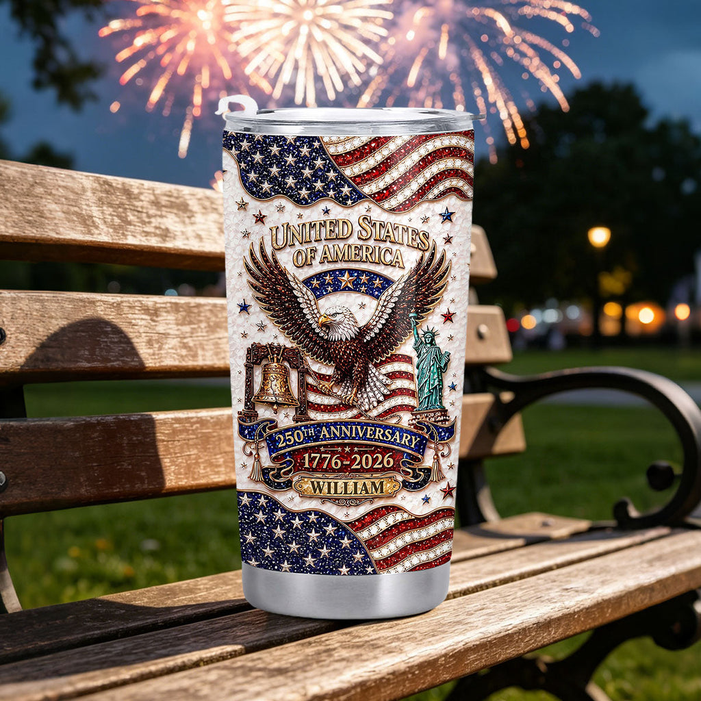 United States Of America 250th Anniversary Tumbler, Gift For Patriots