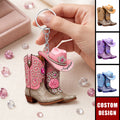 Personalized Cowgirl Boots Acrylic Keychain, CowGirl/ Cowboy Gifts