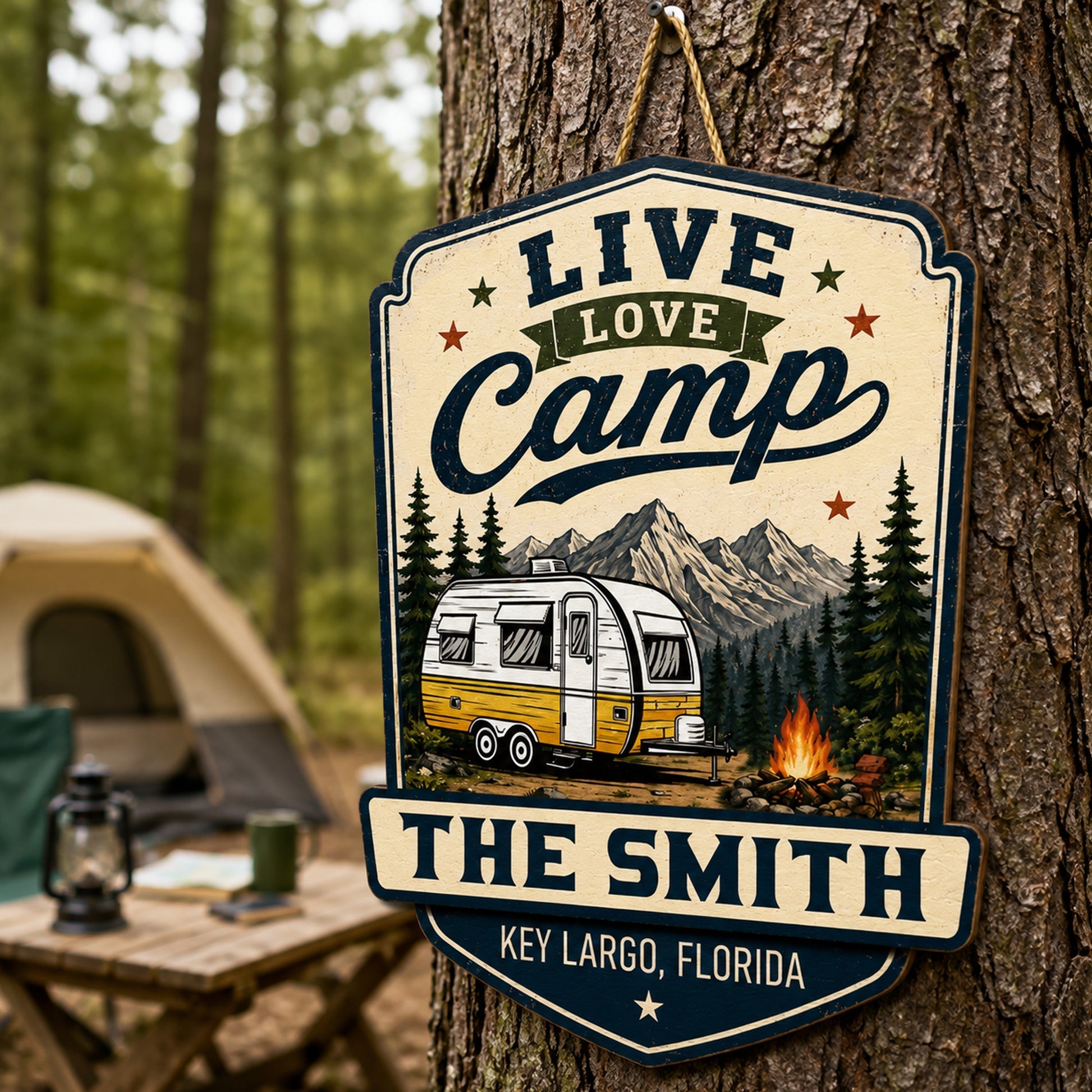 Welcome To Our Campsite - Personalized Wood Sign