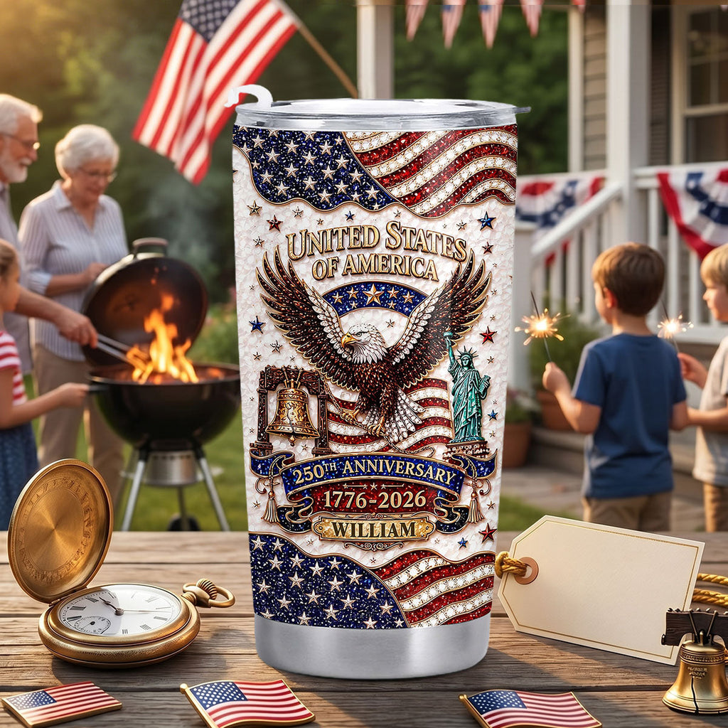 United States Of America 250th Anniversary Tumbler, Gift For Patriots