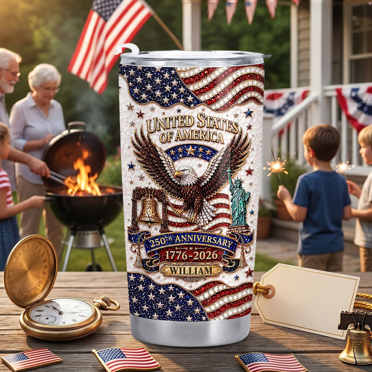 United States Of America 250th Anniversary Tumbler, Gift For Patriots