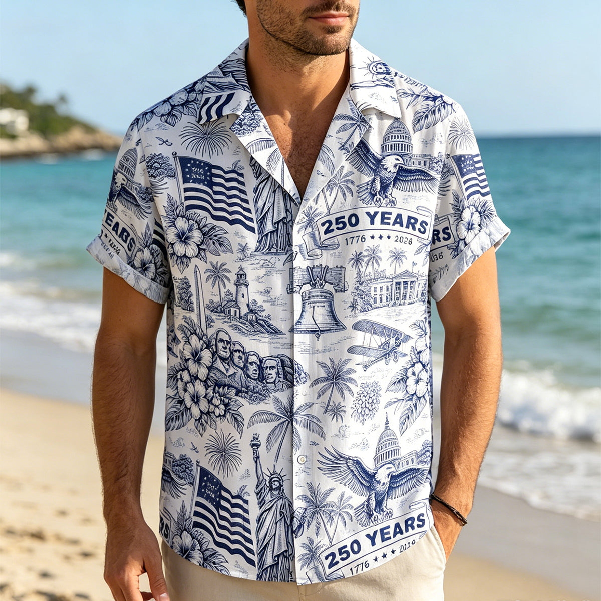 USA 250th Anniversary Hawaiian Shirt, 250 Years of Freedom Aloha Shirt