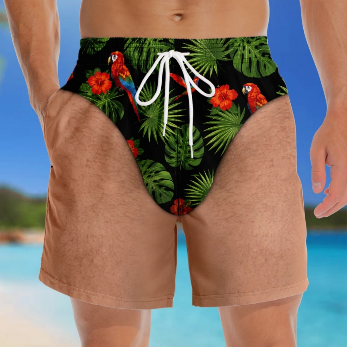 Personalized Funny Men Swim Trunks - Summer Vacation And Travel Gifts For Men - Looking Good Naturally