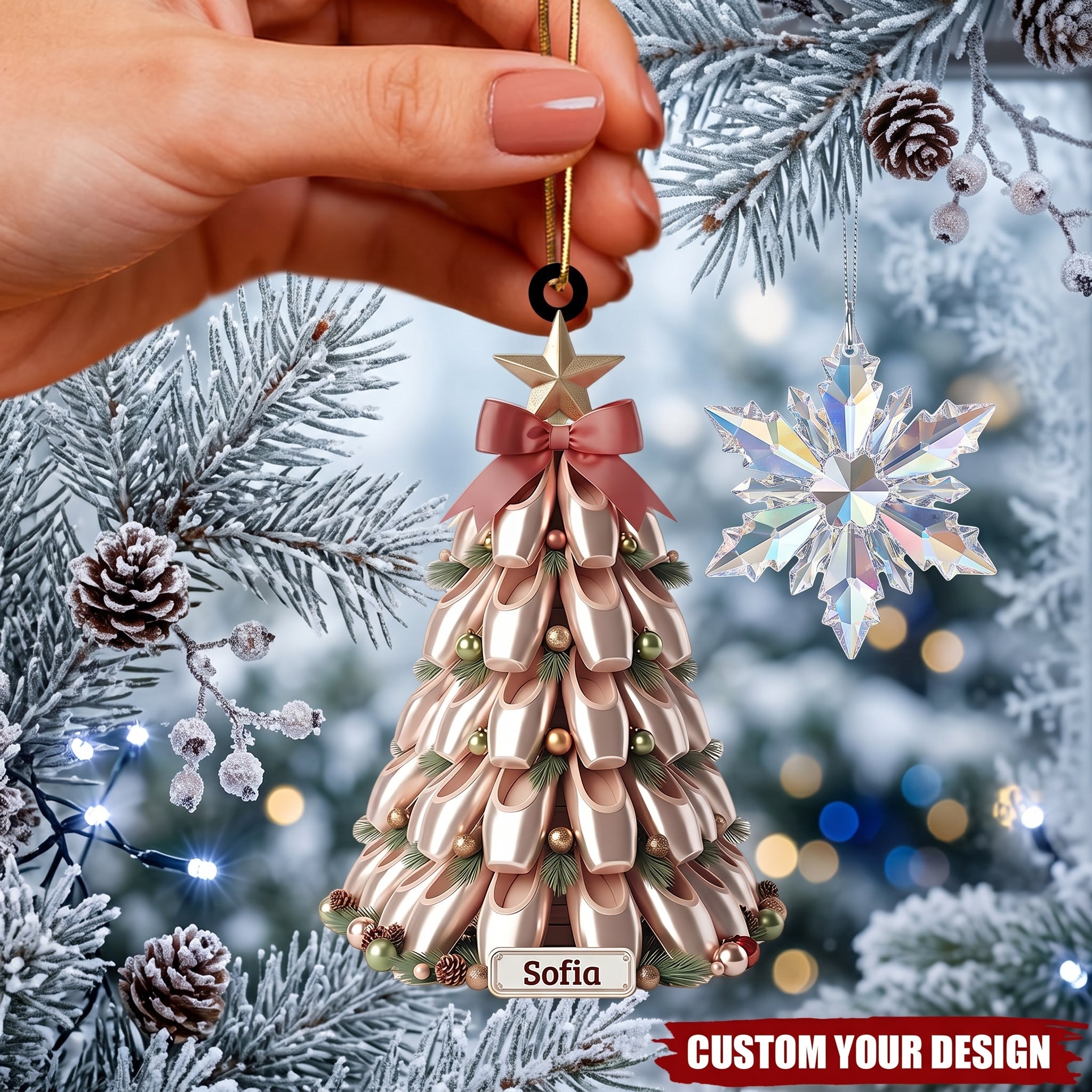 Personalized Ballet Shoe Christmas Tree Ornament - Ballet Dancer Gift
