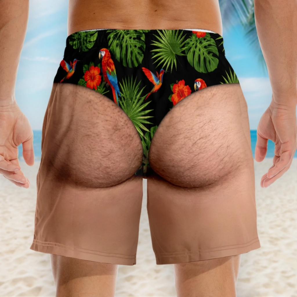 Personalized Funny Men Swim Trunks - Summer Vacation And Travel Gifts For Men - Looking Good Naturally