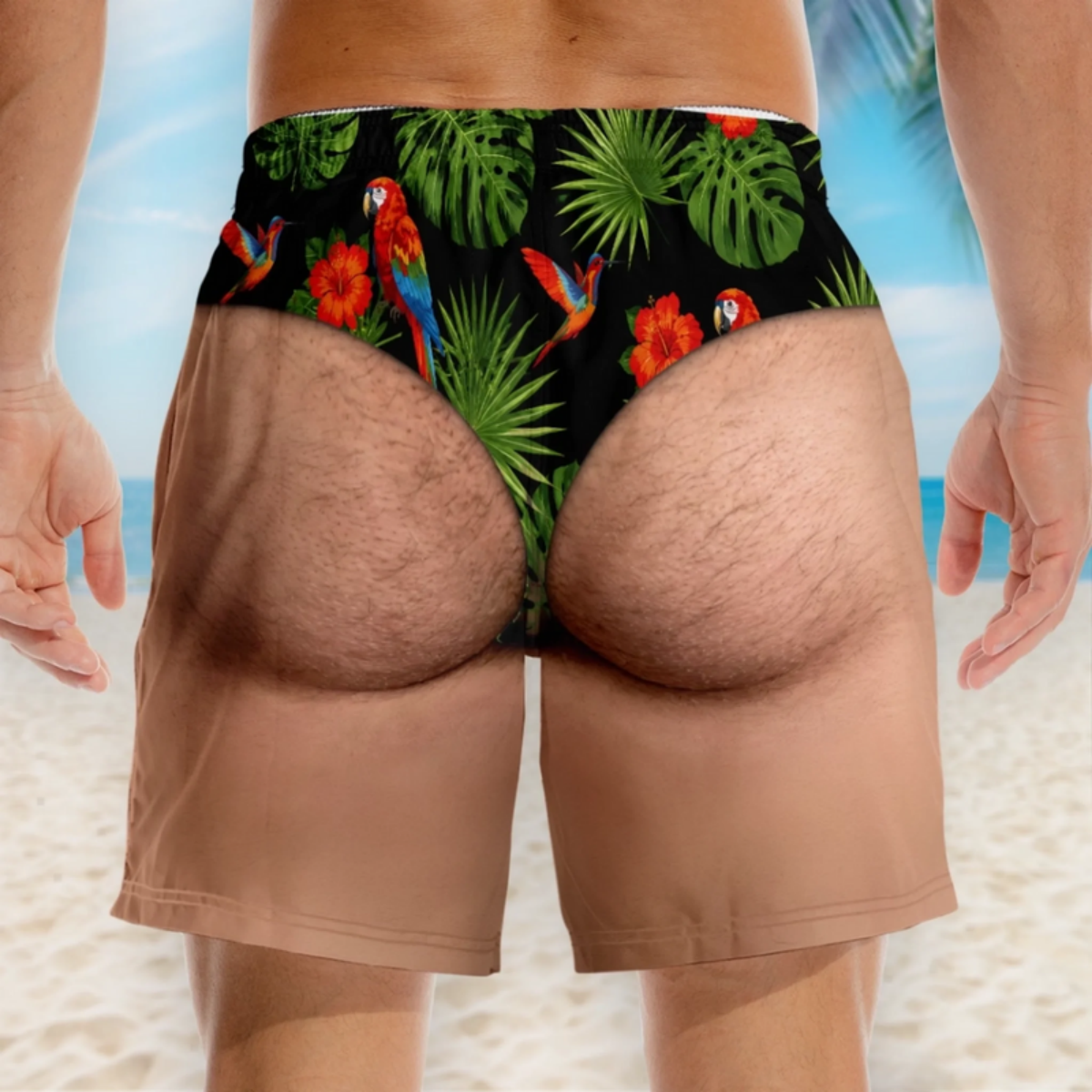 Personalized Funny Men Swim Trunks - Summer Vacation And Travel Gifts For Men - Looking Good Naturally