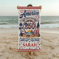 Personalized America 250th Beach Towel - Patriotic 4th of July Gift