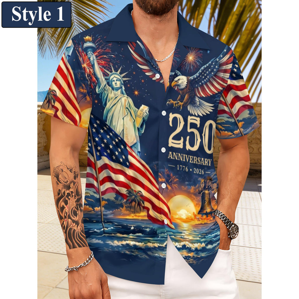 Men's Hawaiian Shirt America's Freedom 250th Anniversary