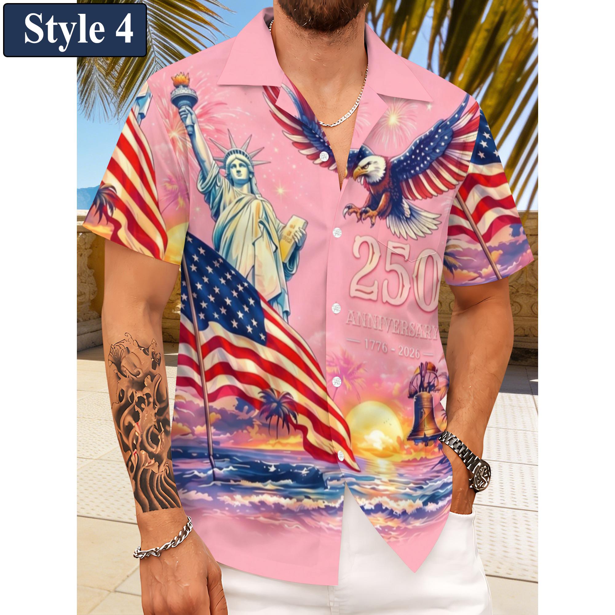 Men's Hawaiian Shirt America's Freedom 250th Anniversary