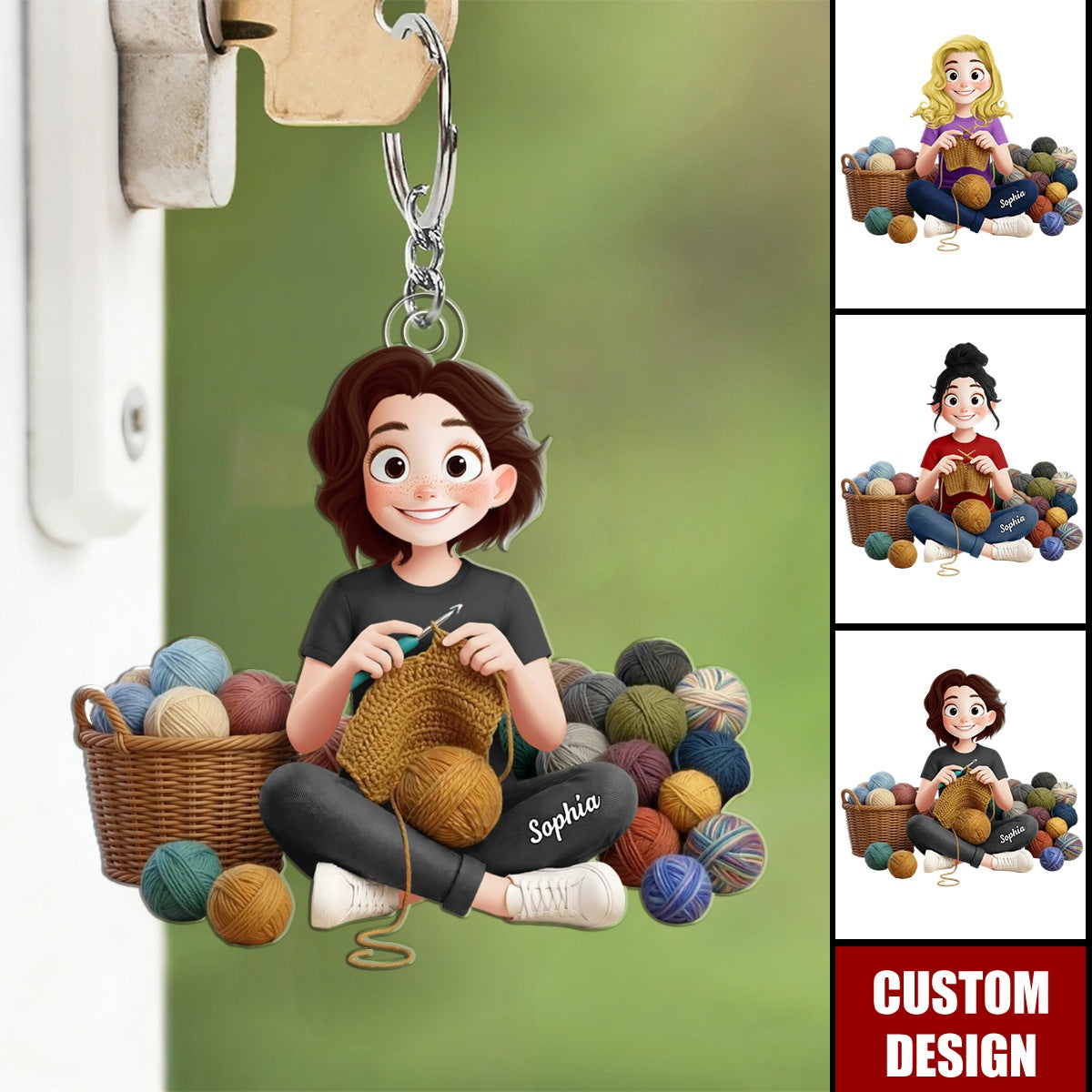 Knitting ,Crochet - Personalized Acrylic Keychain